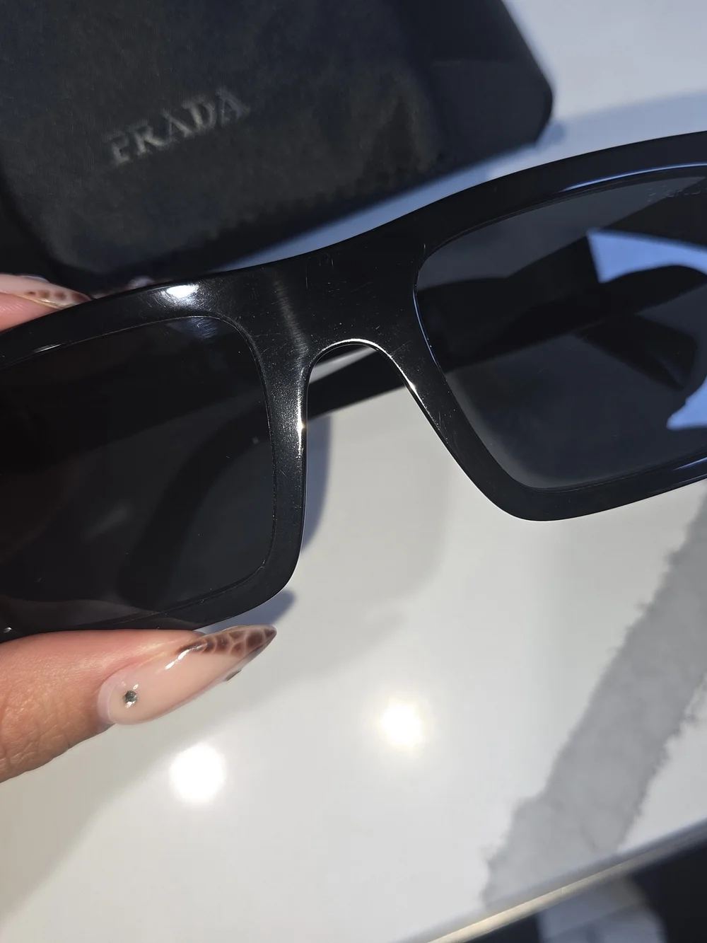 Prada Black Oversized Rectangular Women’s Sunglasses